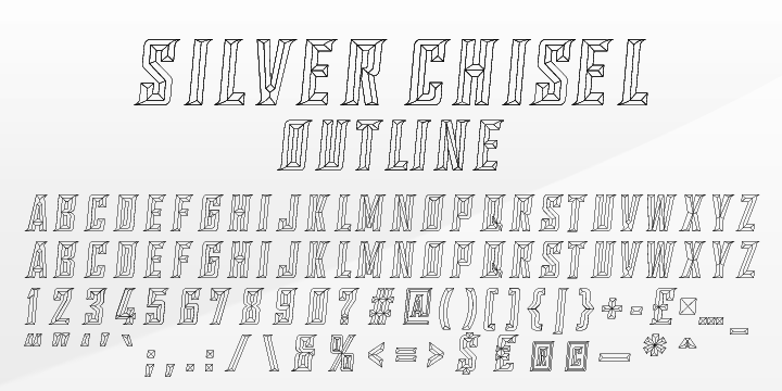 SILVER CHISEL BEVEL Font preview